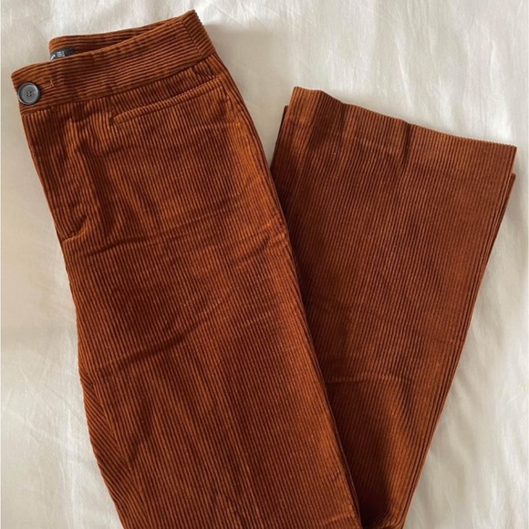 Zara Womens Brown Corduroy Pants - Picture 3 of 3